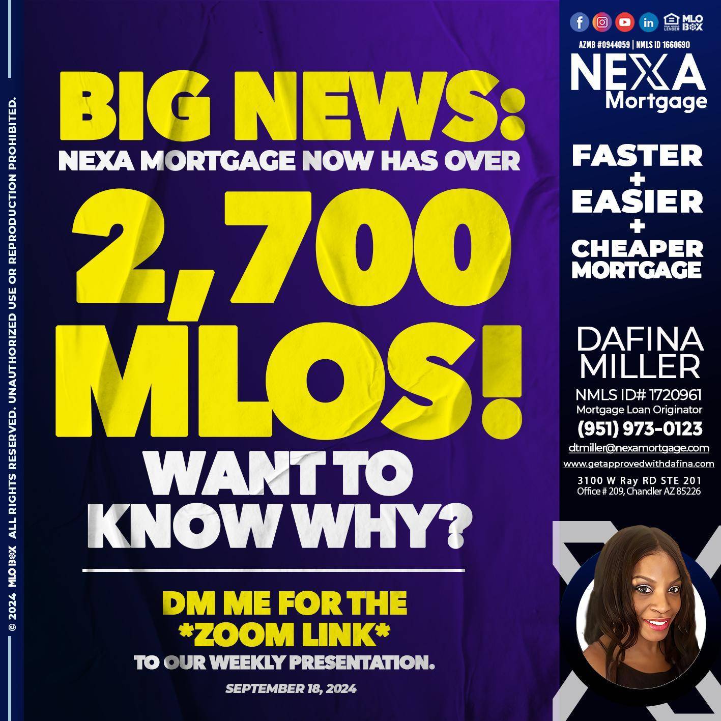 BIG NEWS - Dafina Miller -Mortgage Loan Originator
