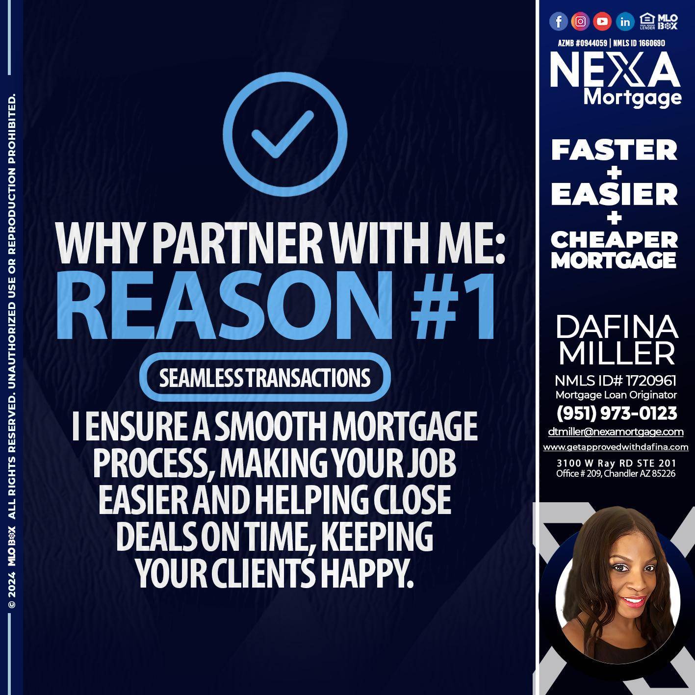 REASON 1 - Dafina Miller -Mortgage Loan Originator