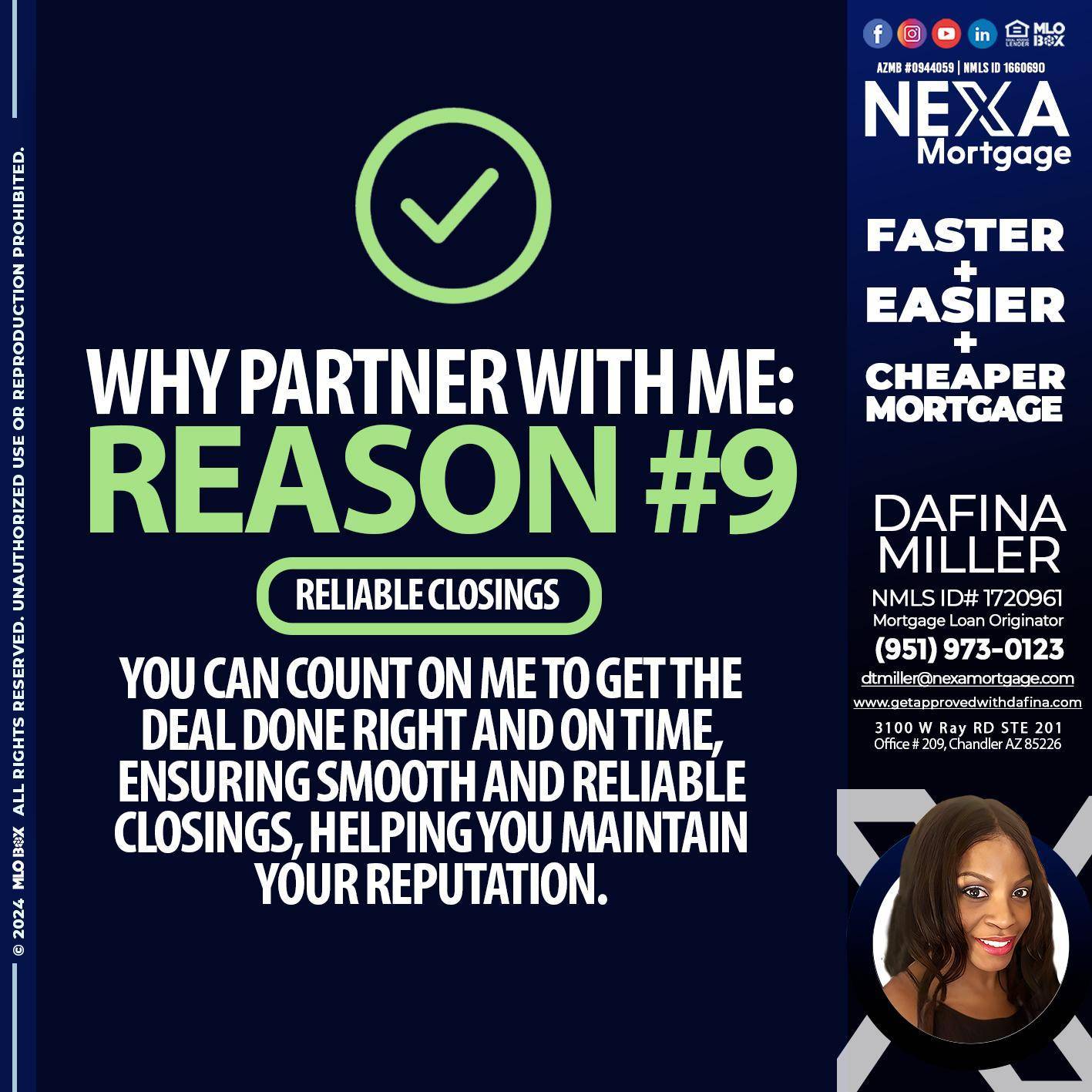 REASON 9 - Dafina Miller -Mortgage Loan Originator