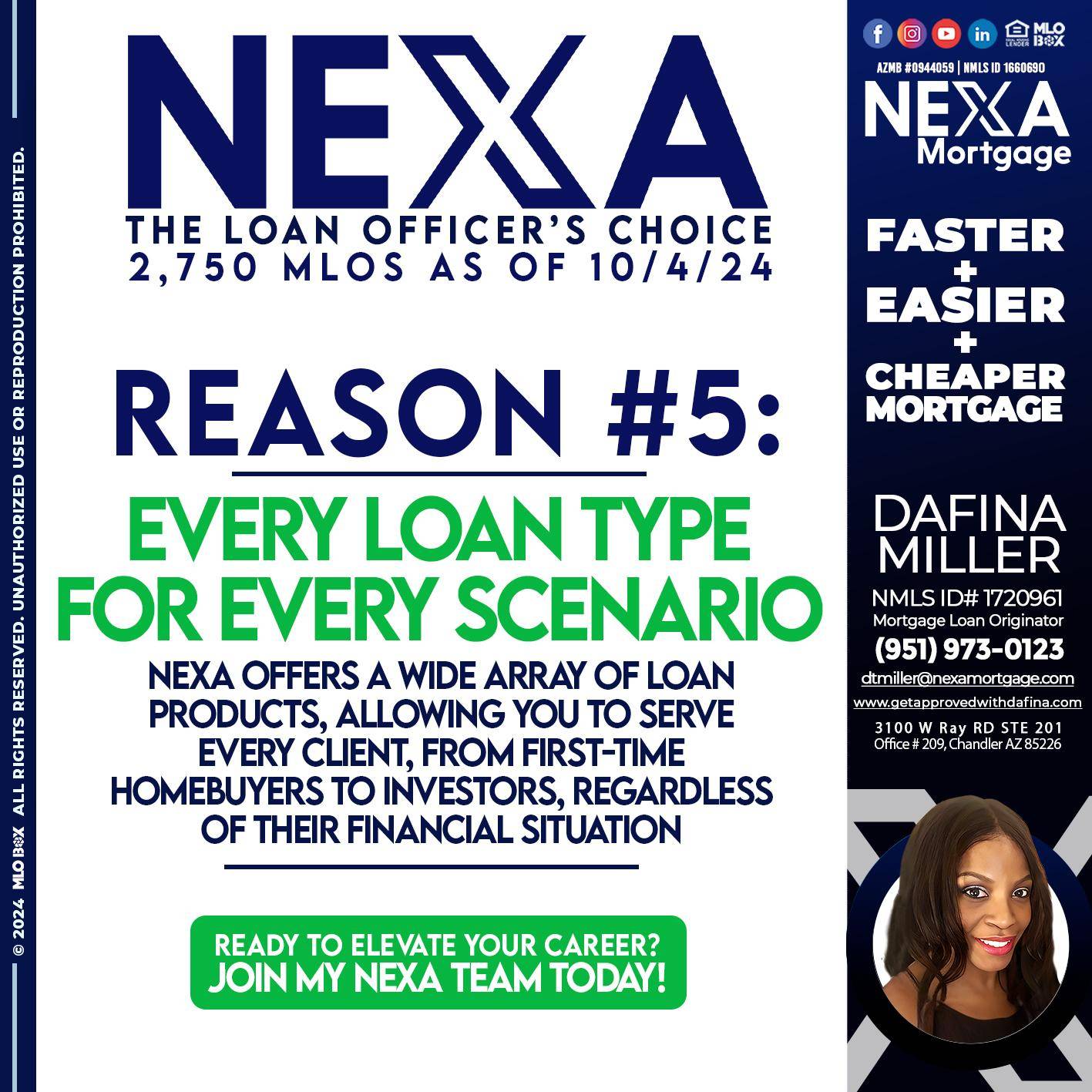 THE LOAN OFFICER´S CHOICE REASON 5 - Dafina Miller -Mortgage Loan Originator