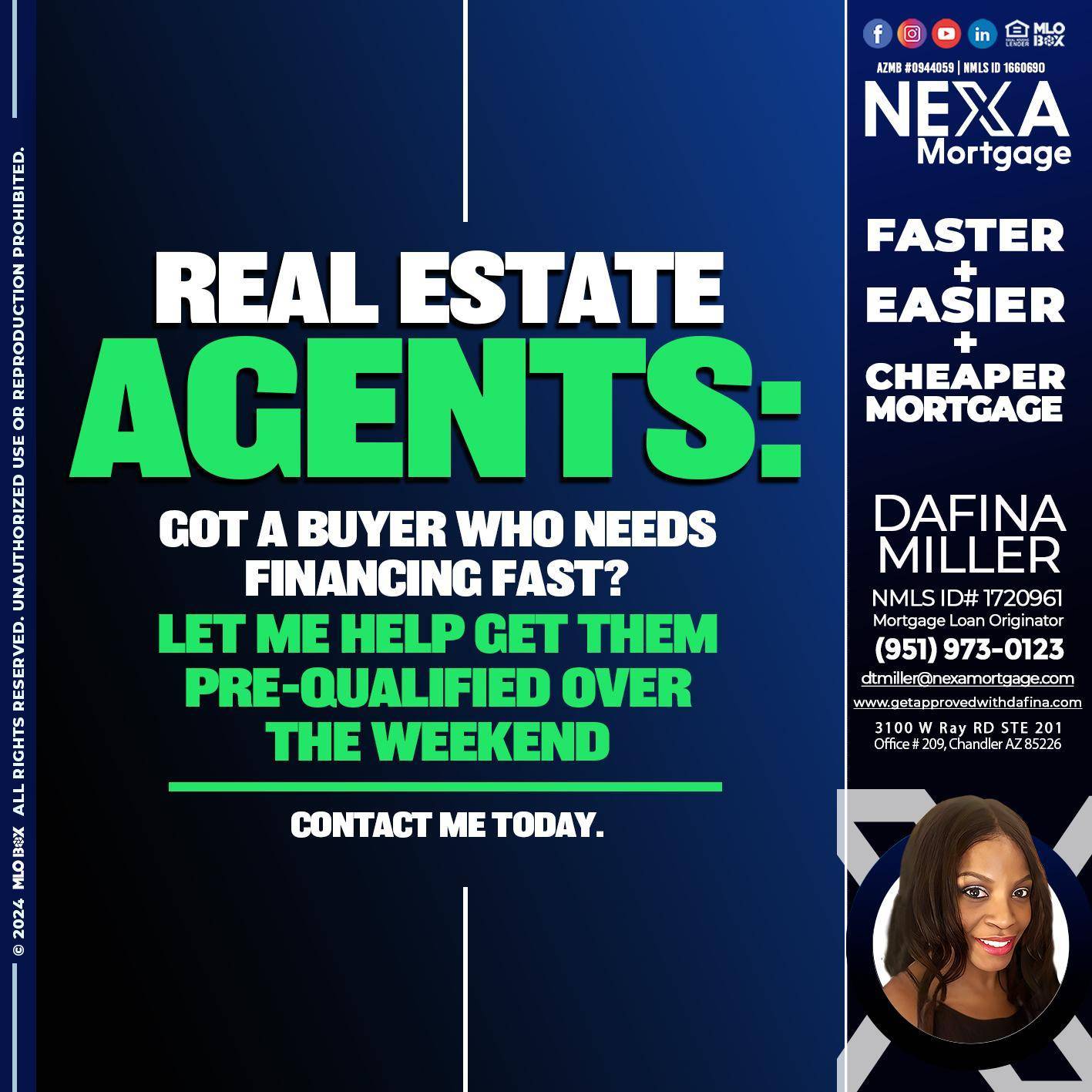 REAL ESTATE AGENTS - Dafina Miller -Mortgage Loan Originator