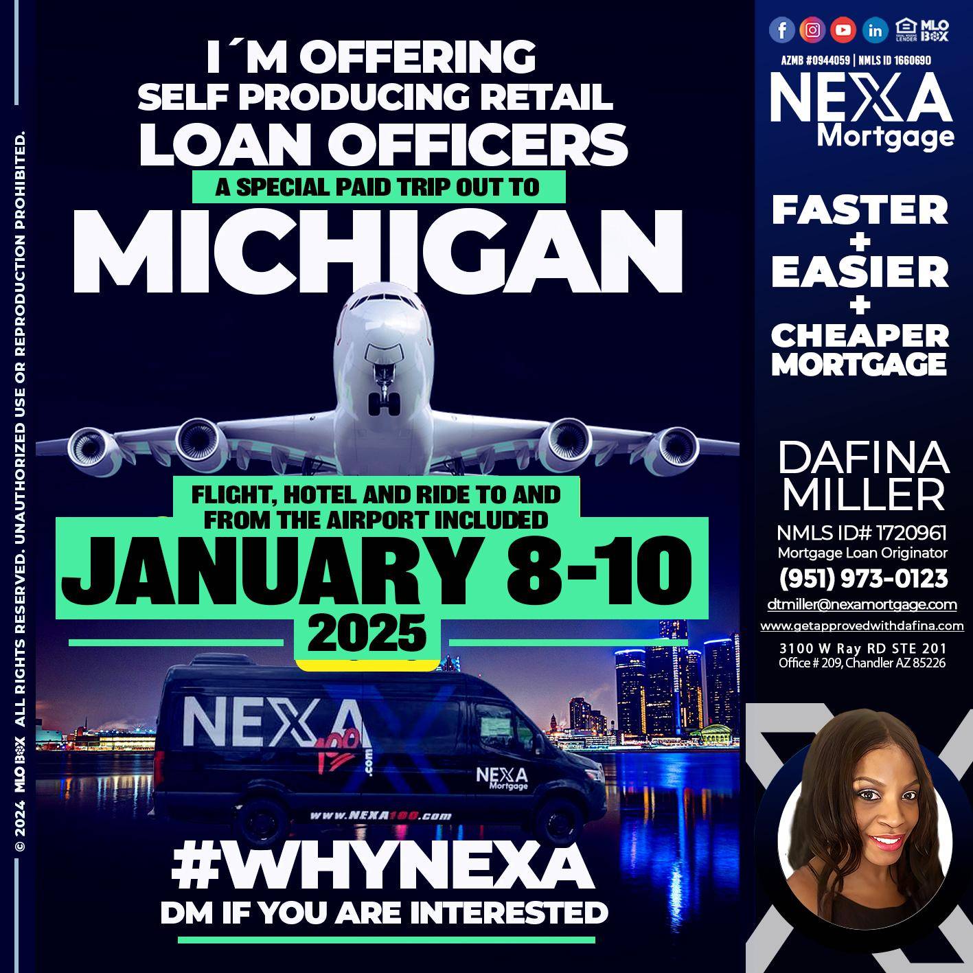 MICHIGAN TRIP 8-10 JAN 2025 - Dafina Miller -Mortgage Loan Originator