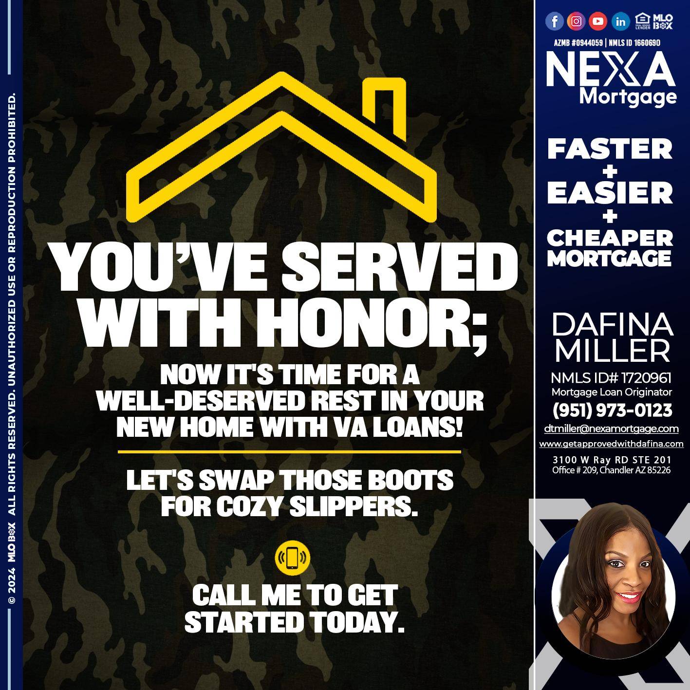 YOU´VE SERVED - Dafina Miller -Mortgage Loan Originator