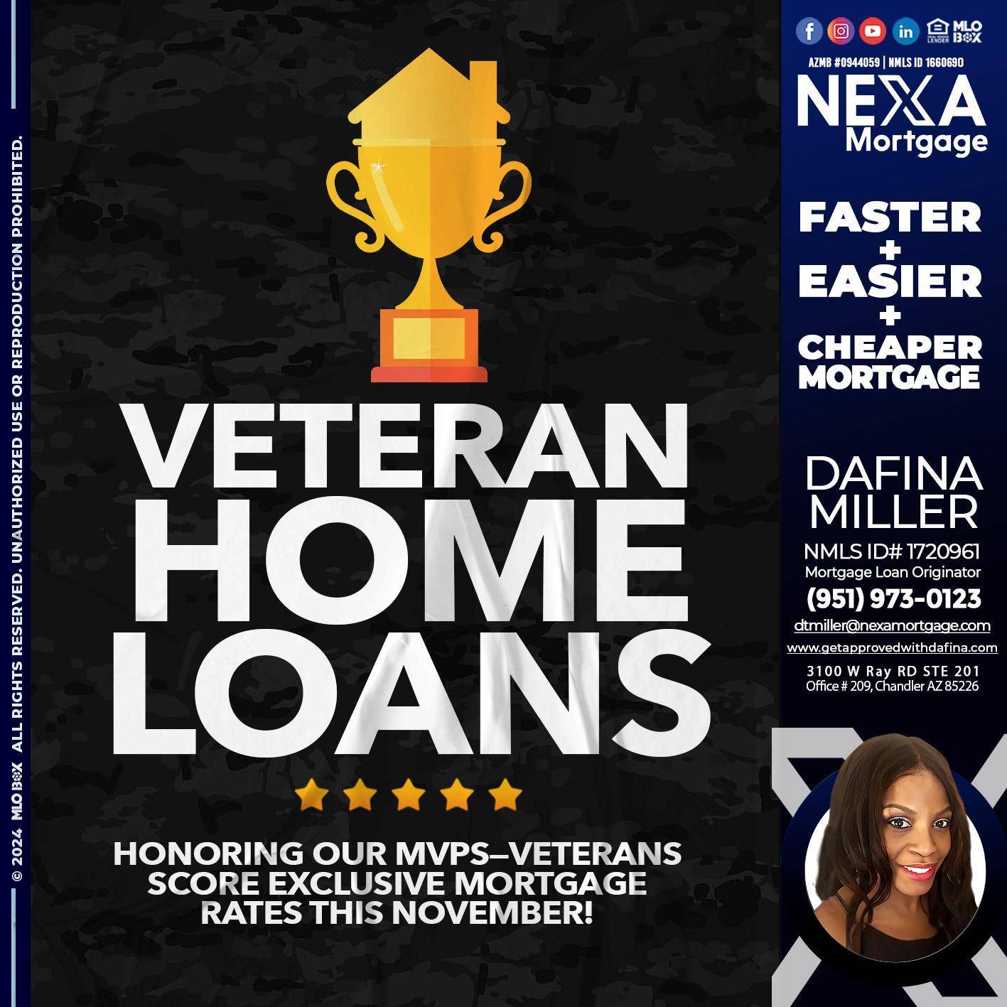 VETERANS HOME LOANS - Dafina Miller -Mortgage Loan Originator