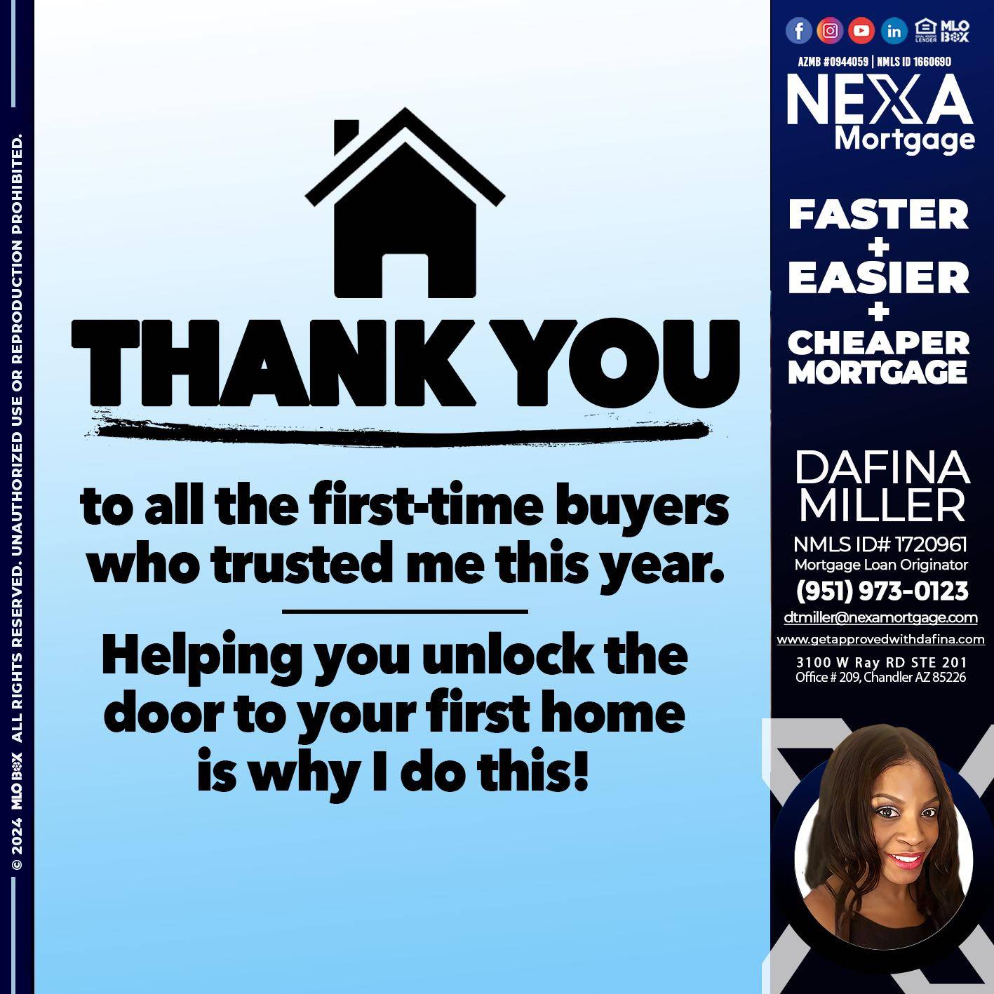 THANK YOU - Dafina Miller -Mortgage Loan Originator