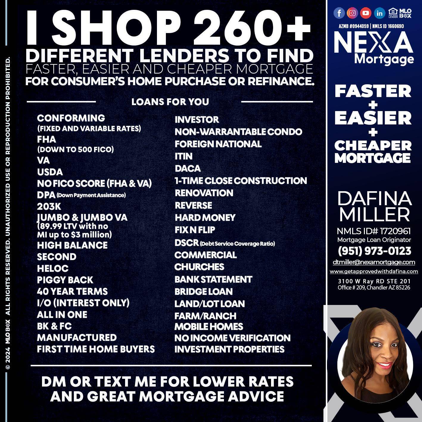 i shop 260+ - Dafina Miller -Mortgage Loan Originator