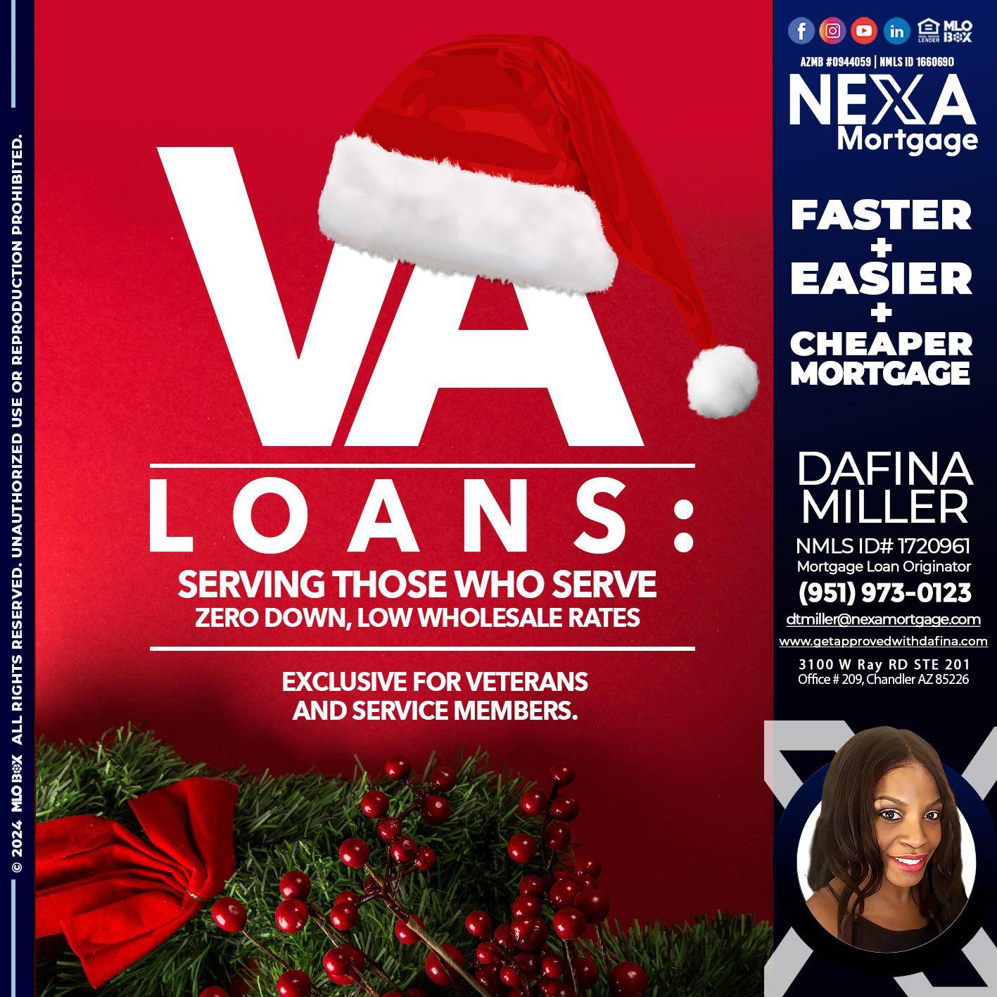 VA LOANS - Dafina Miller -Mortgage Loan Originator
