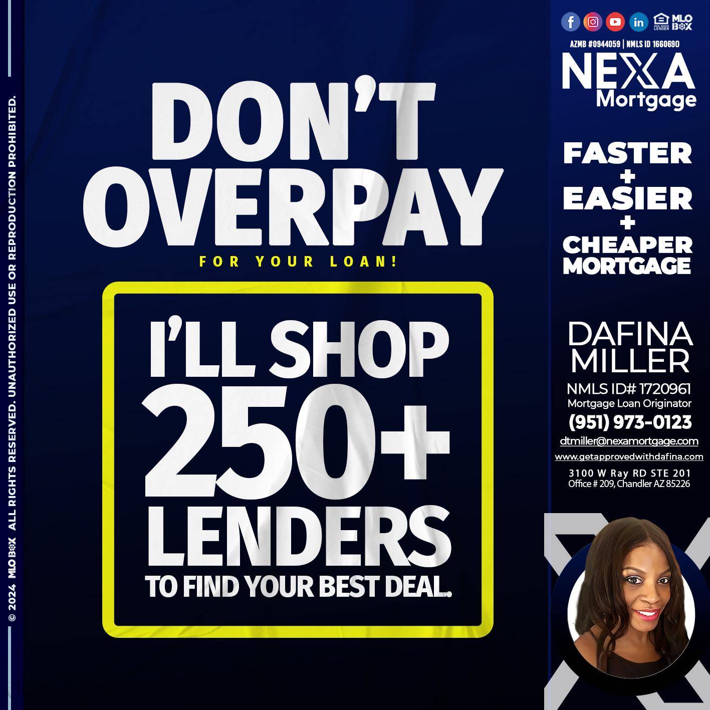 dont overpay - Dafina Miller -Mortgage Loan Originator