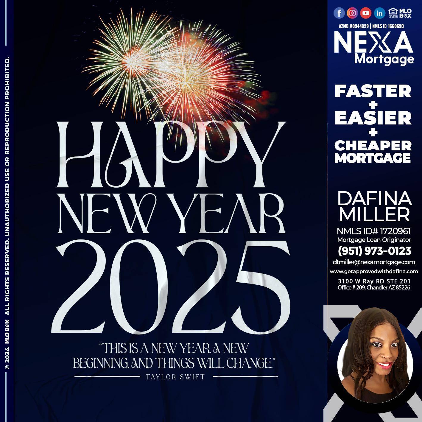 HAPPY NEW YEAR 2025 - Dafina Miller -Mortgage Loan Originator