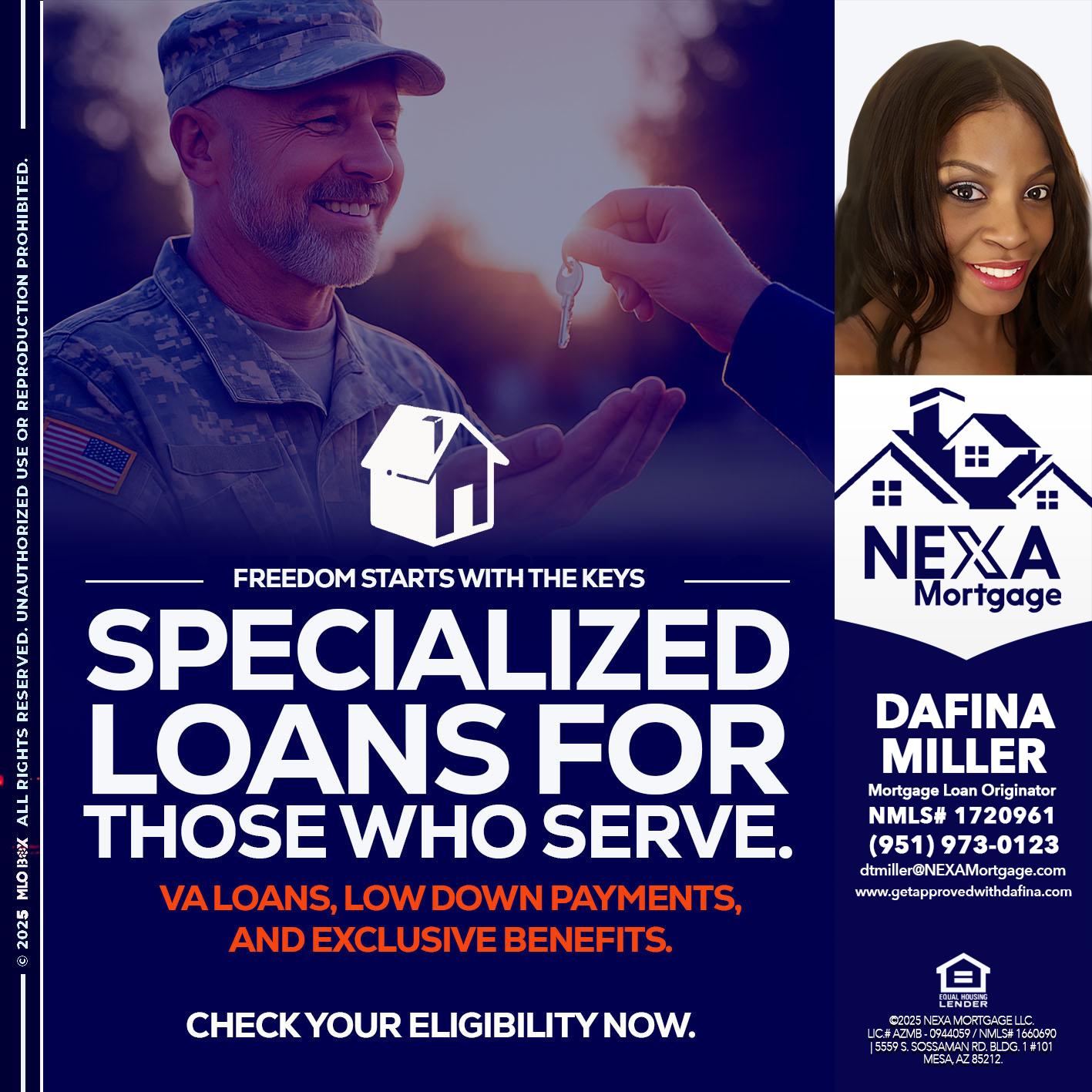 SPECIALIZED LOANS - Dafina Miller -Mortgage Loan Originator