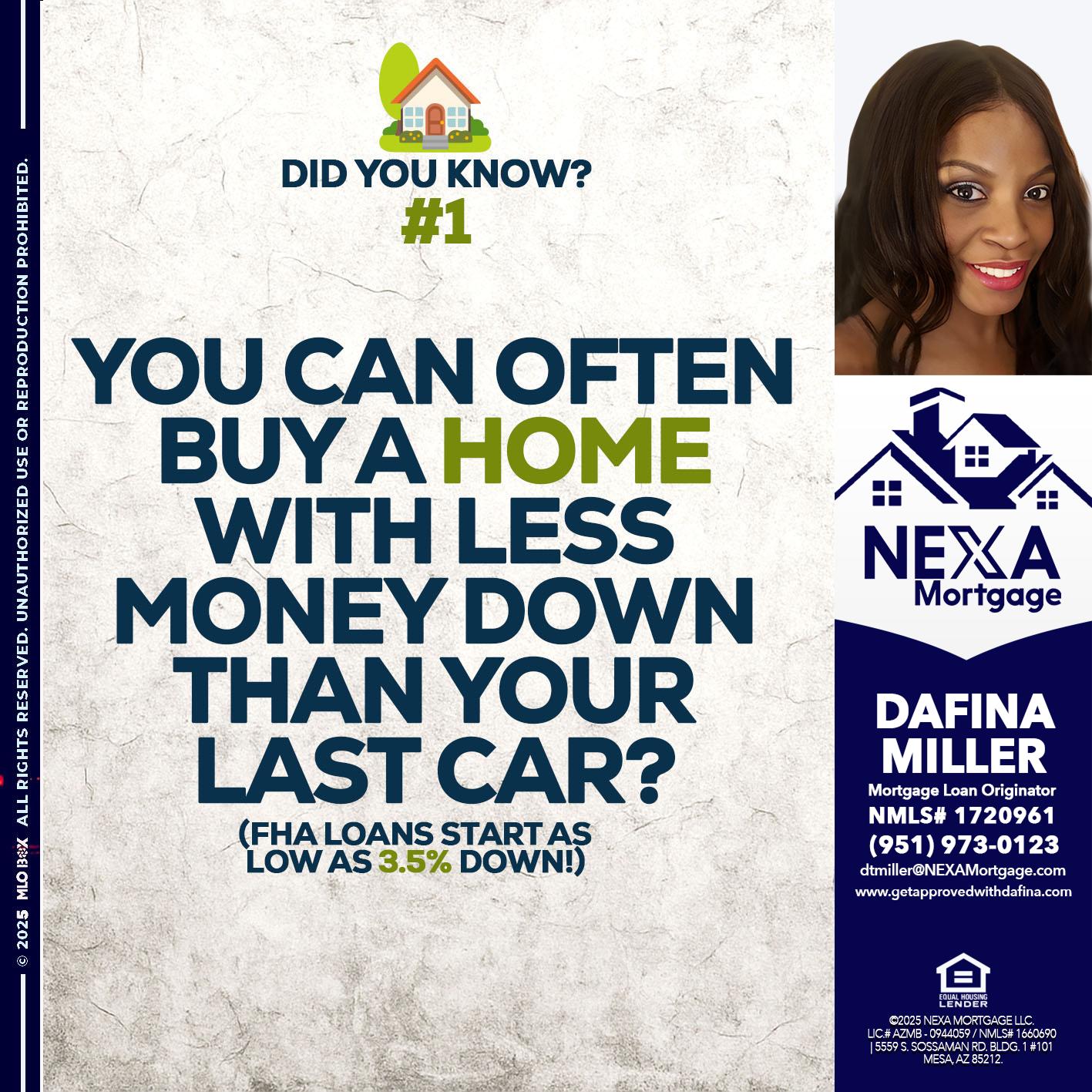 DID YOU KNOW #1 - Dafina Miller -Mortgage Loan Originator
