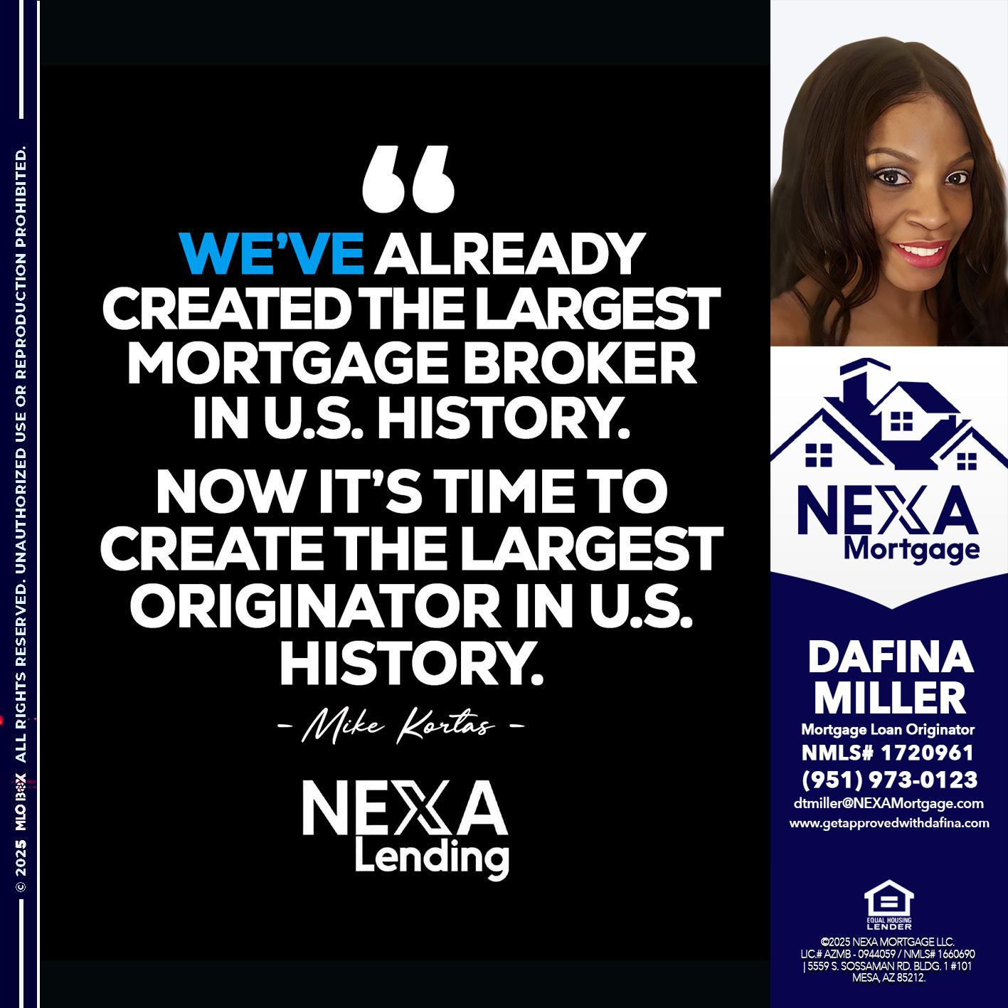 MIKE KORTAS - Dafina Miller -Mortgage Loan Originator