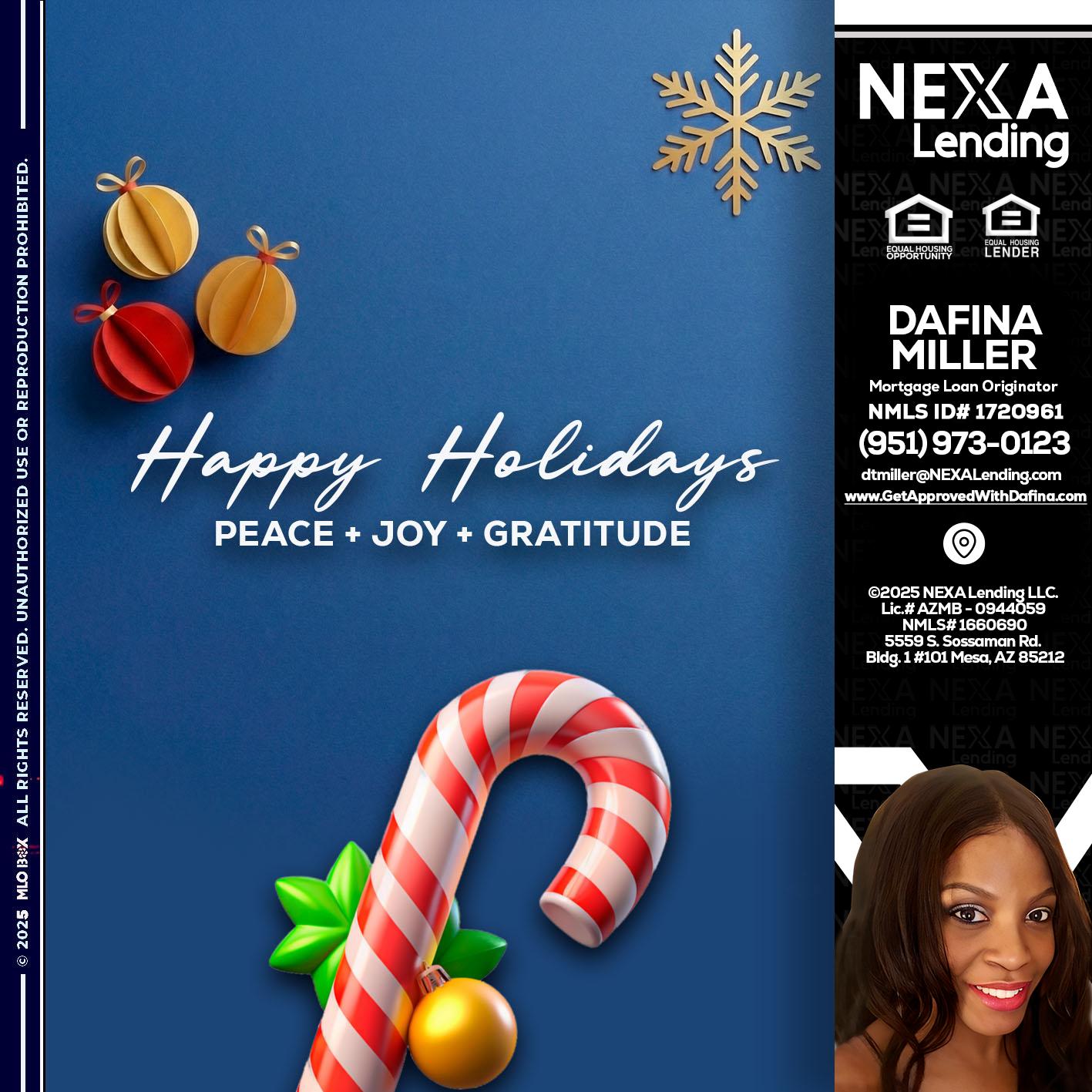 HAPPY HOLIDAYS - Dafina Miller -Mortgage Loan Originator