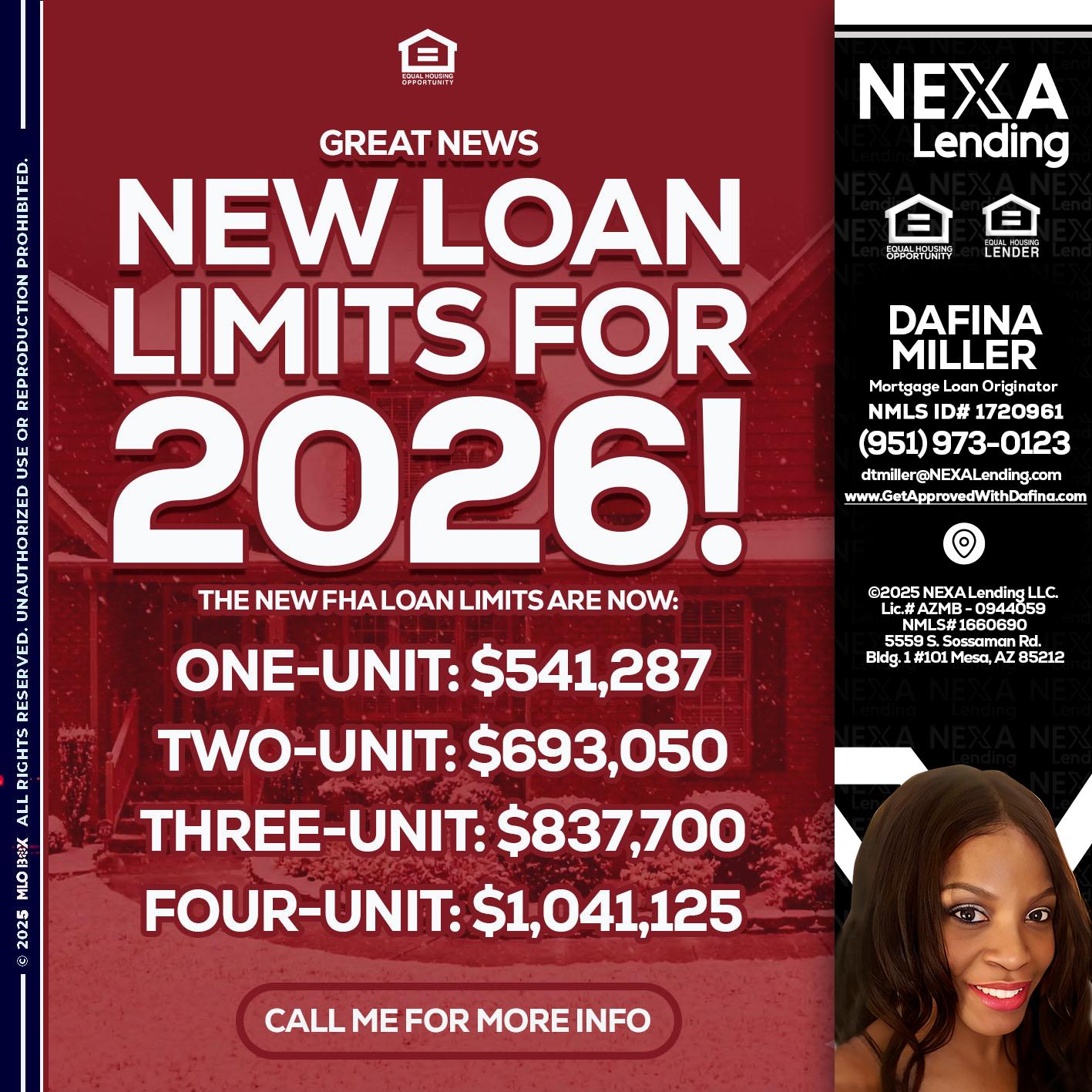 loan limits - Dafina Miller -Mortgage Loan Originator