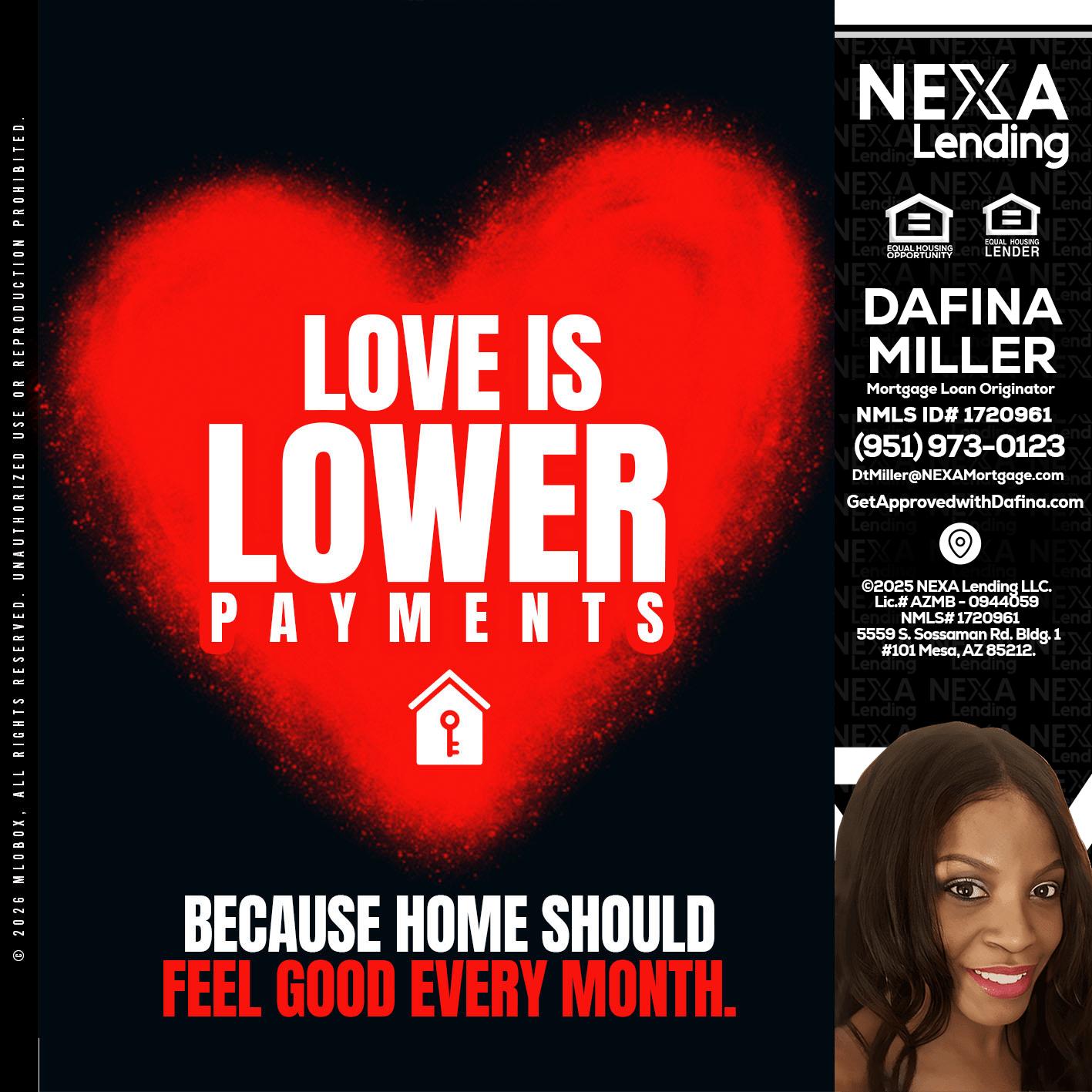 LOVE IS LOWER - Dafina Miller -Mortgage Loan Originator
