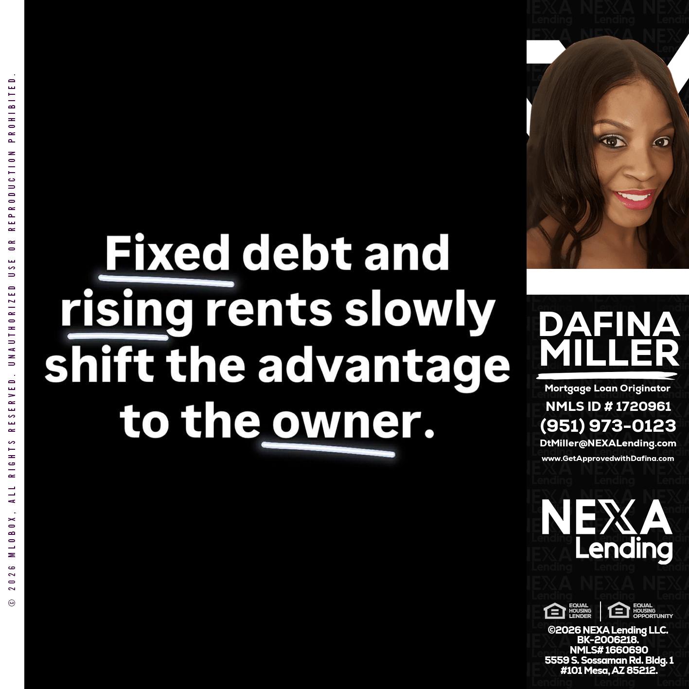 FIXED DEBT - Dafina Miller -Mortgage Loan Originator