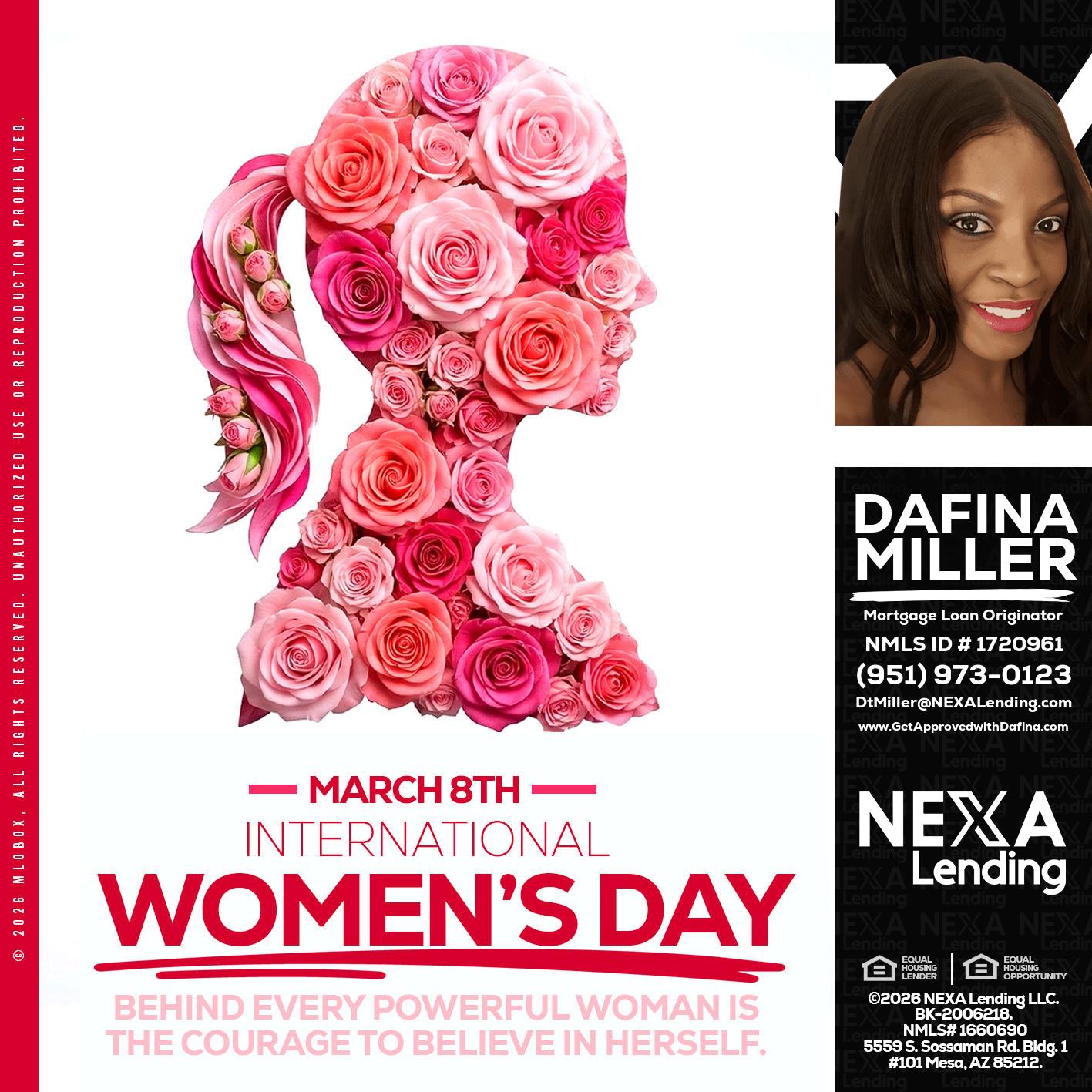 MARCH 8TH - Dafina Miller -Mortgage Loan Originator