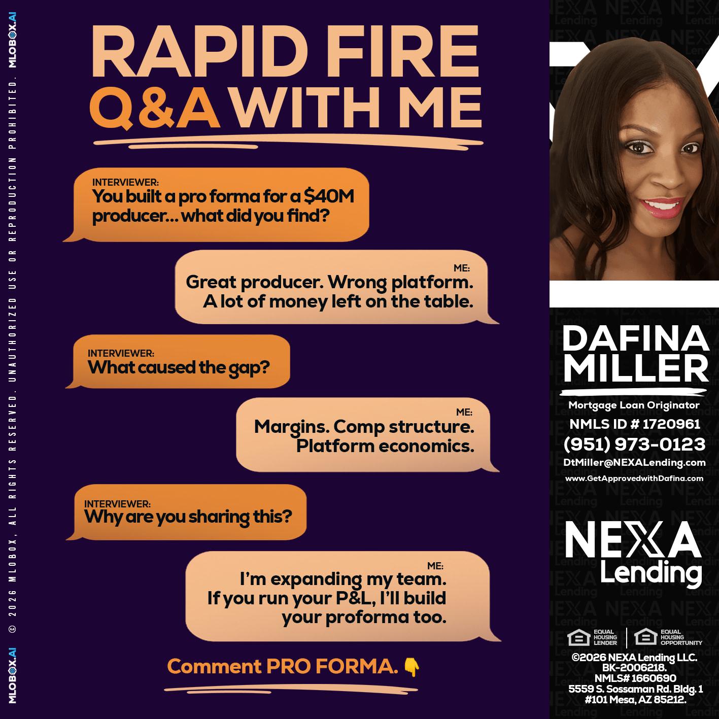 RAPID FIRE - Dafina Miller -Mortgage Loan Originator