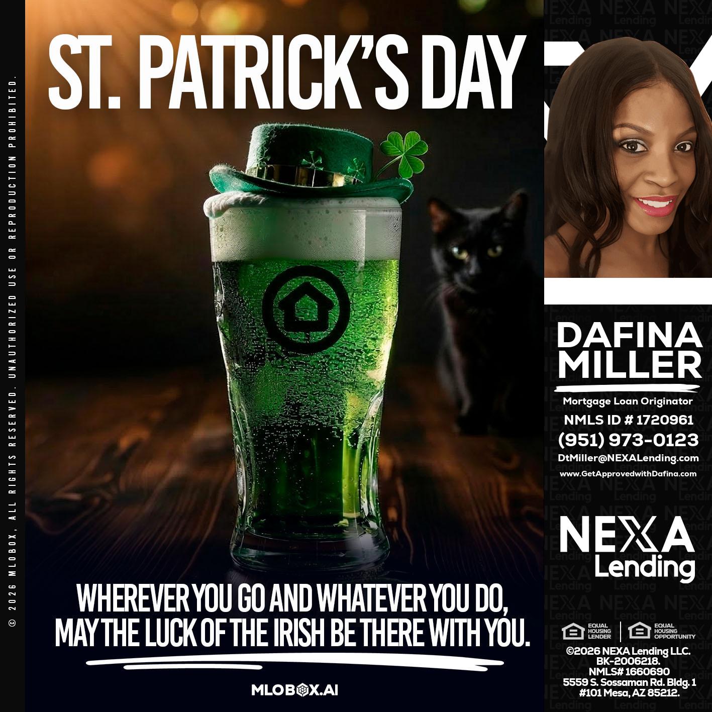 st. Patricks day - Dafina Miller -Mortgage Loan Originator