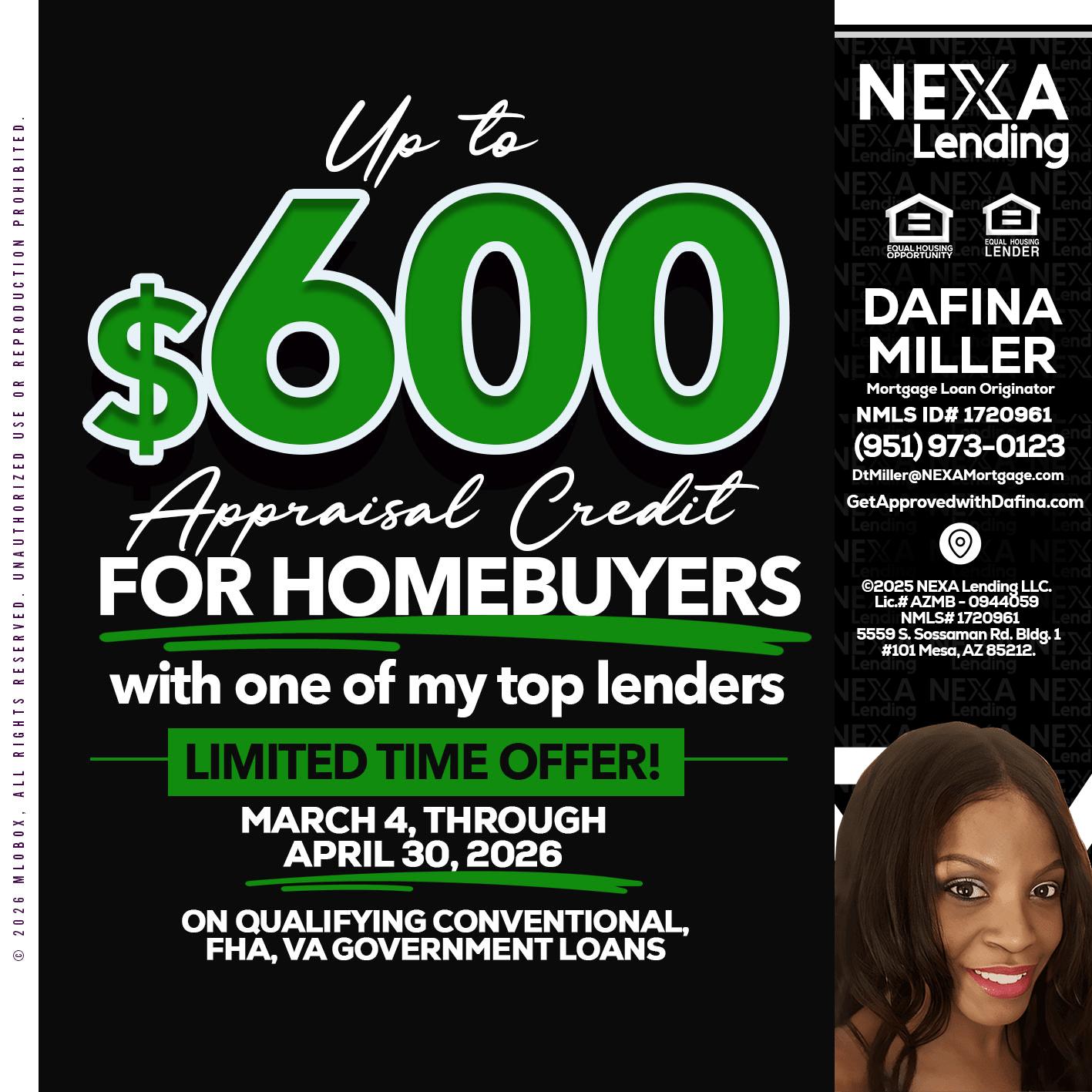 UP TO 600 - Dafina Miller -Mortgage Loan Originator