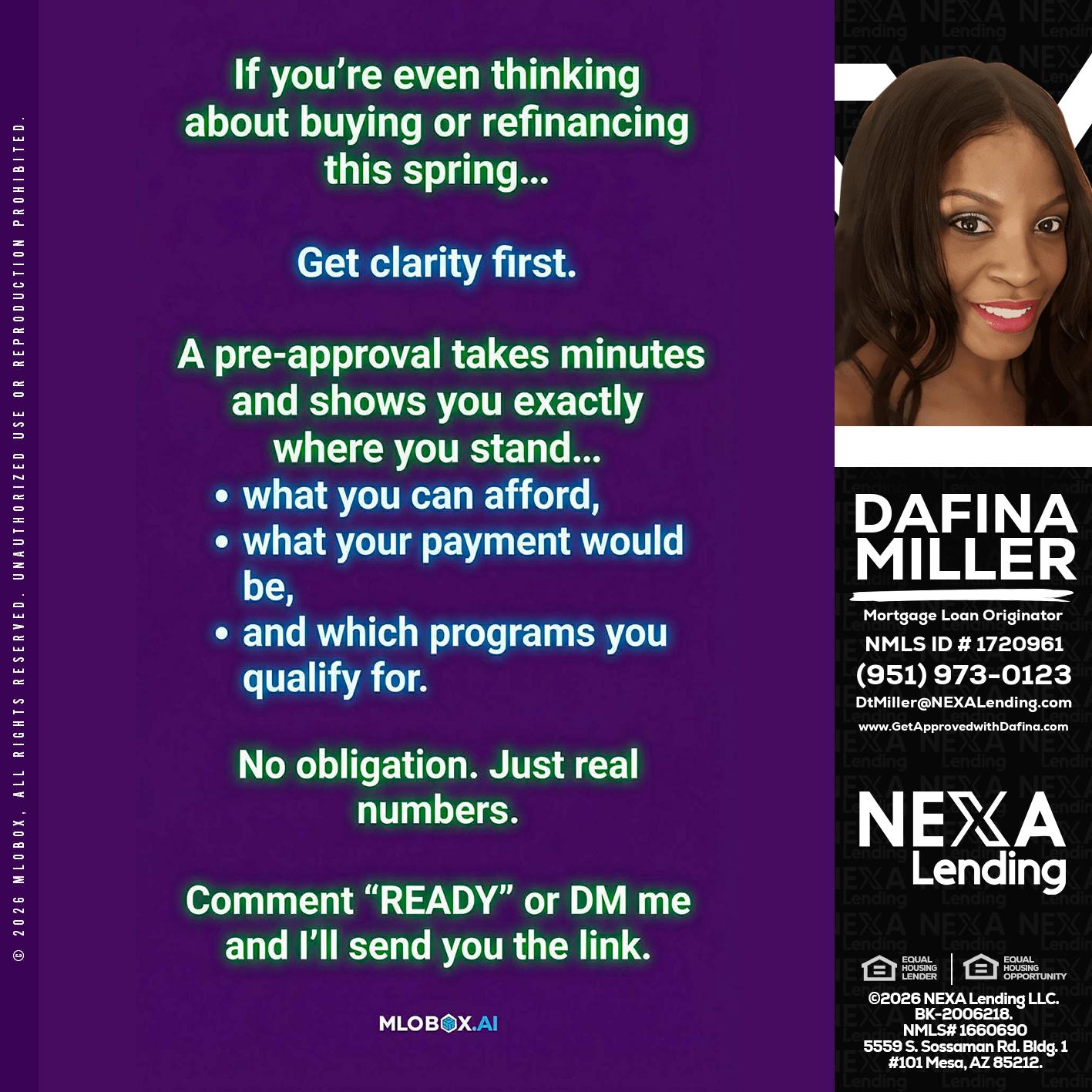 IF YOU THINKING - Dafina Miller -Mortgage Loan Originator