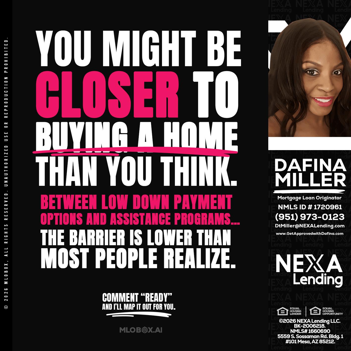 YOU MIGHT BE - Dafina Miller -Mortgage Loan Originator