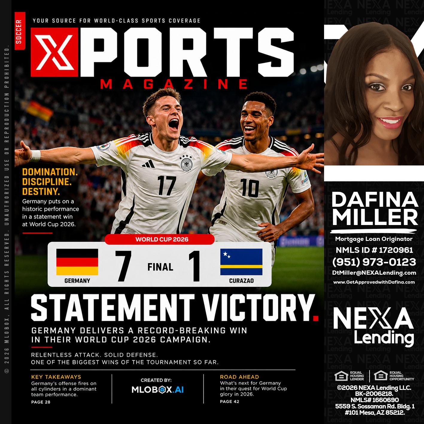 GERMANY VS CURASSAO (7-1) - Dafina Miller -Mortgage Loan Originator